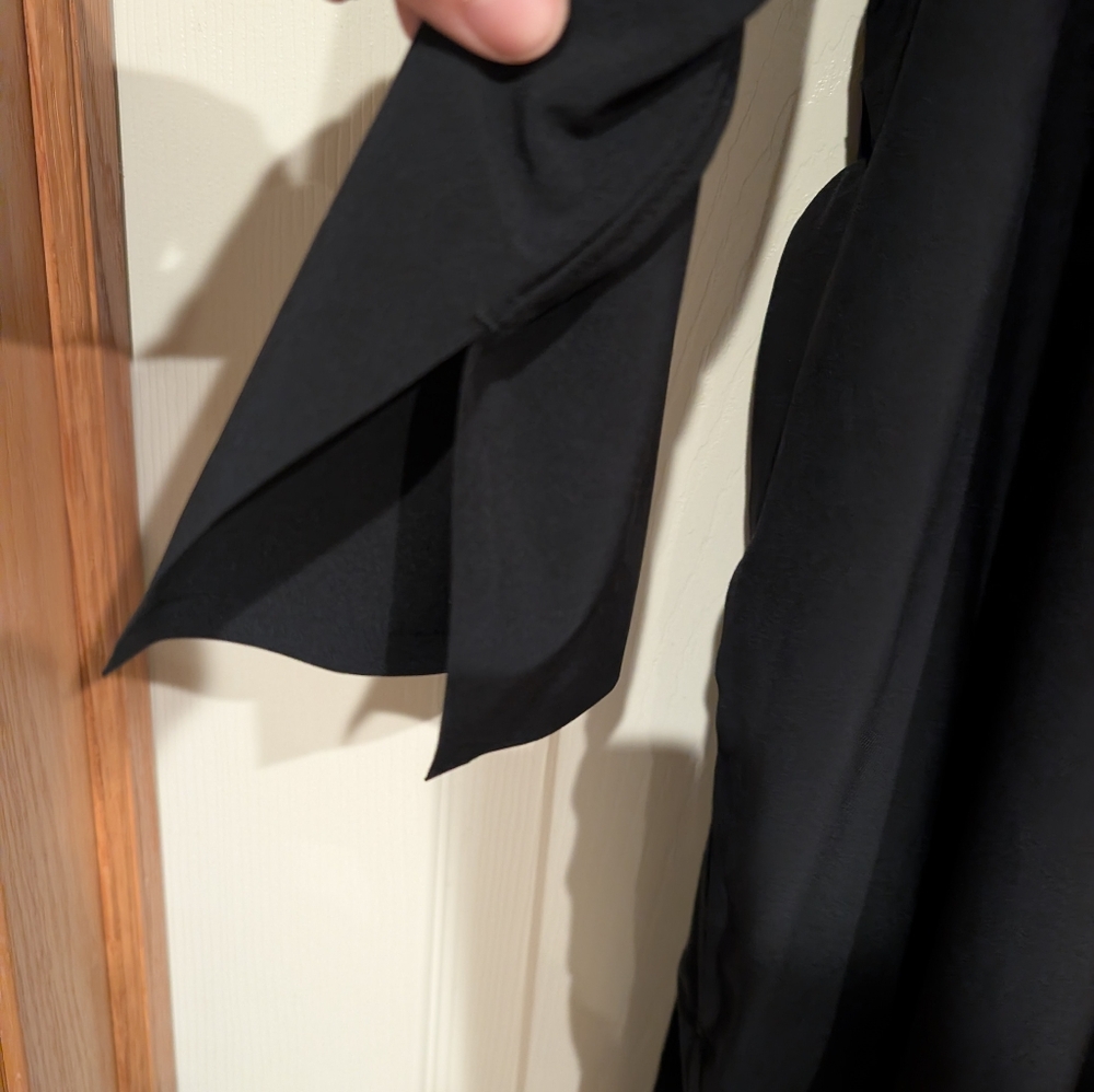 Athleta Black Long-Sleeve Tie-Waist Midi Dress - Picture 4 of 6